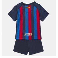 Barcelona Fotballklær Hjemmedraktsett Barn 2022-23 Kortermet (+ korte bukser)